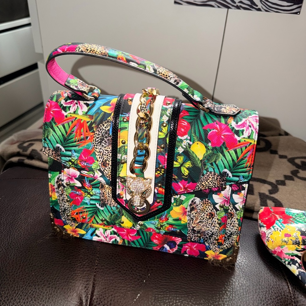 Aldo Tropical Floral Print Top-Handle Bag only in Multicolor